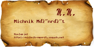 Michnik Ménrót névjegykártya